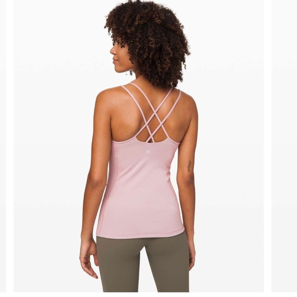 NWT Lululemon Free to Be Tank Size 8 Smoky Blush Everlux Strappy Yoga Top